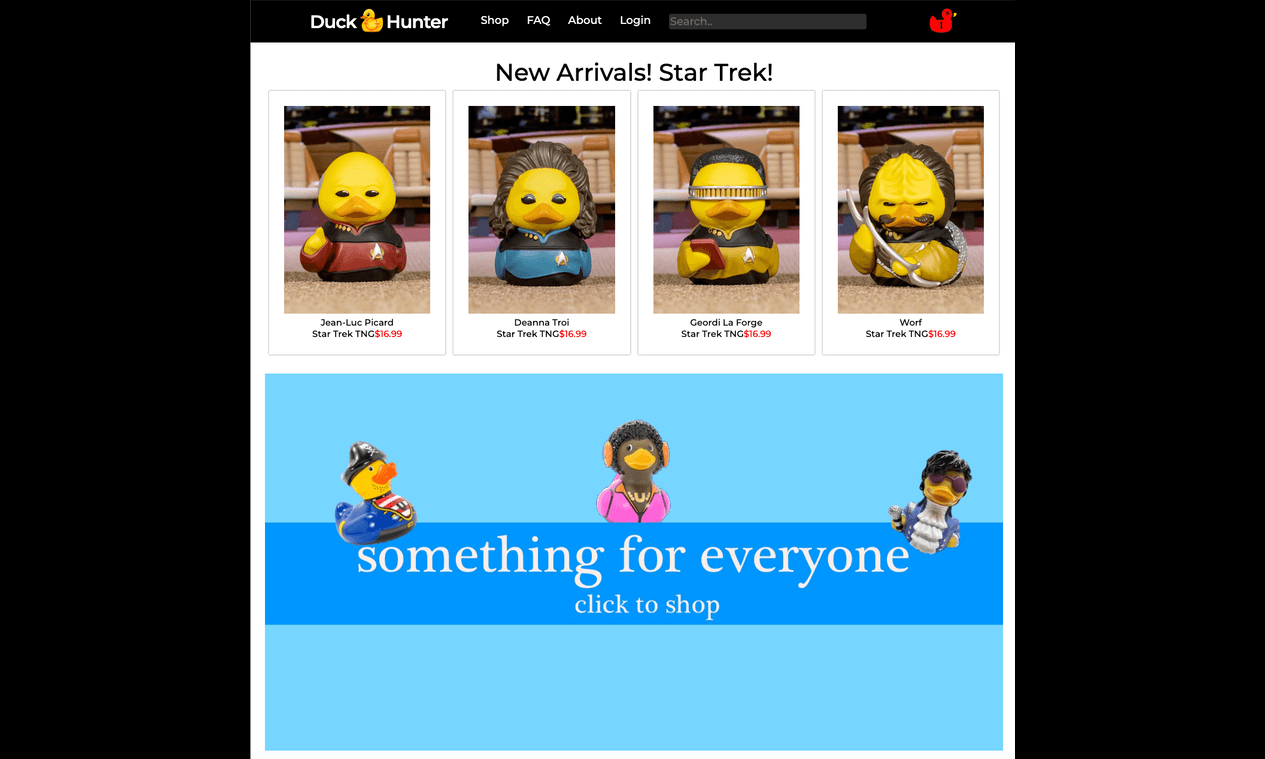 Duck Hunter: create a storefront in vanilla javascript